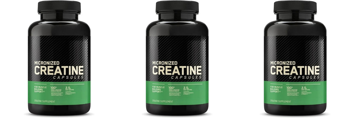 Creatine Monohydrate Supplement 60 Capsules Muscle Strength Fitness Pre-Workout Post-Workout Muscle Recovery Non-GMO Gluten-Free