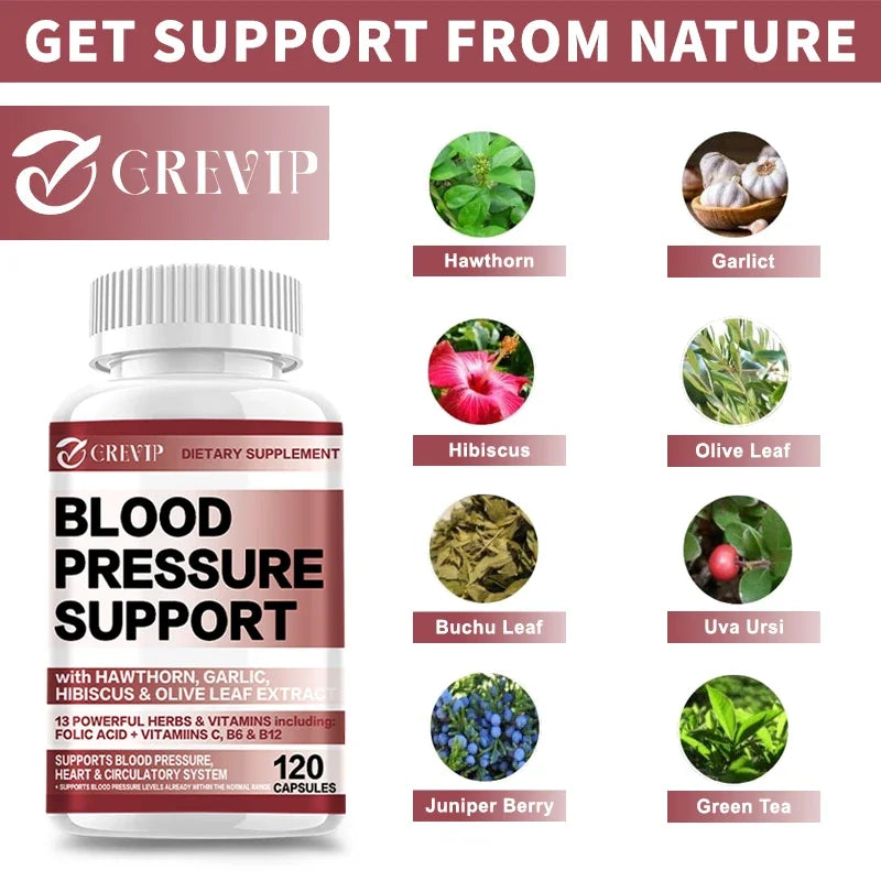 Blood Pressure Supplement - Supports Balanced Blood Pressure Levels and Promotes Heart and Brain Health