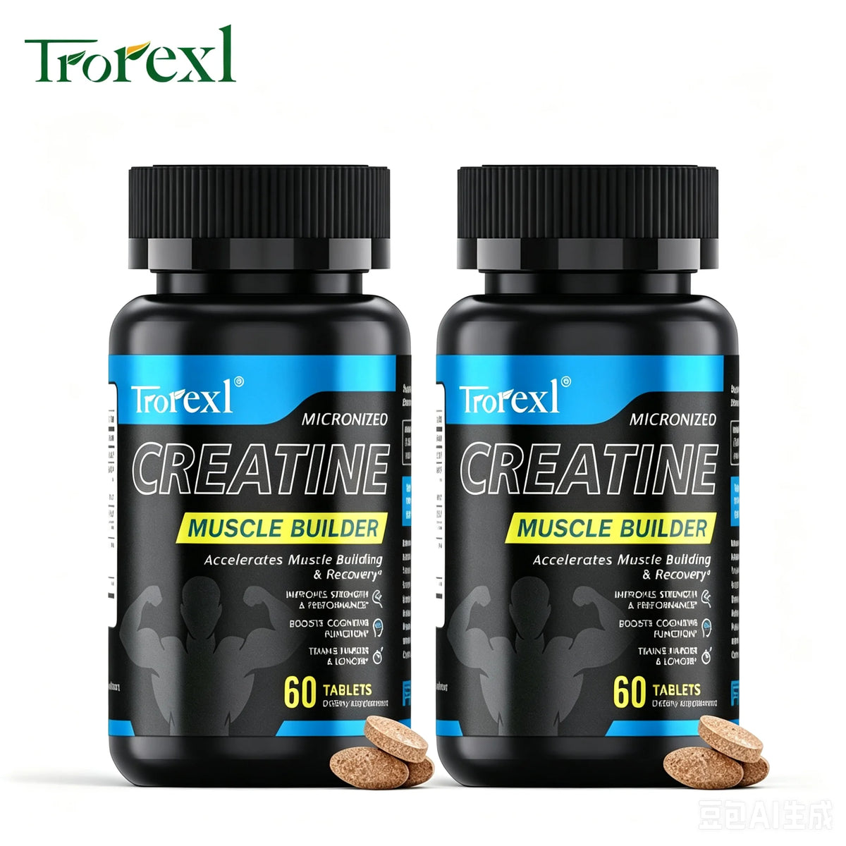 Micronized Creatine Tablets, High Absorption Muscle Builder for Men, Boost Muscle Growth Energy & Pre Workout Performance