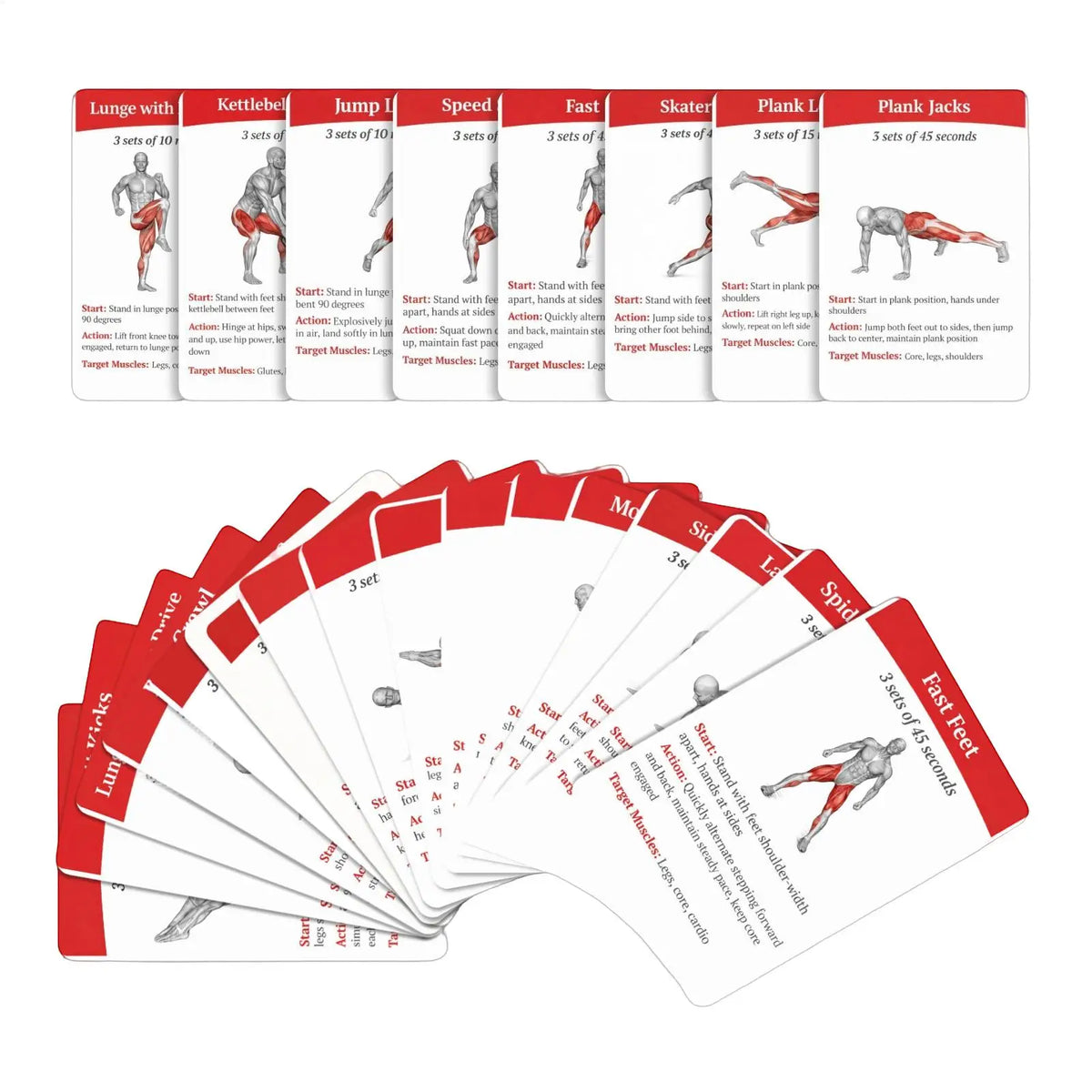 Workout Cards 36 Pieces Fitness Guide Cards Training Exercises Guide for Women Men Beginners Home Gym Outdoor Activities