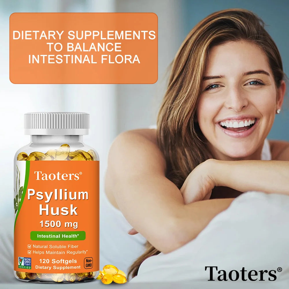 Psyllium Husk Supplement-Natural Soluble Fiber,Promotes Digestion,Supports Immunity,and Promotes Intestinal Health,120 Capsules
