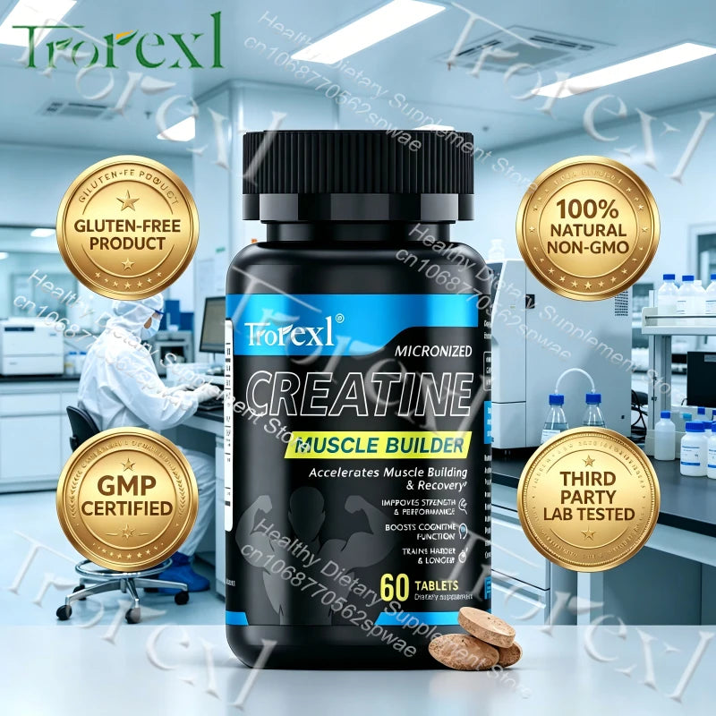 Micronized Creatine Tablets, High Absorption Muscle Builder for Men, Boost Muscle Growth Energy & Pre Workout Performance