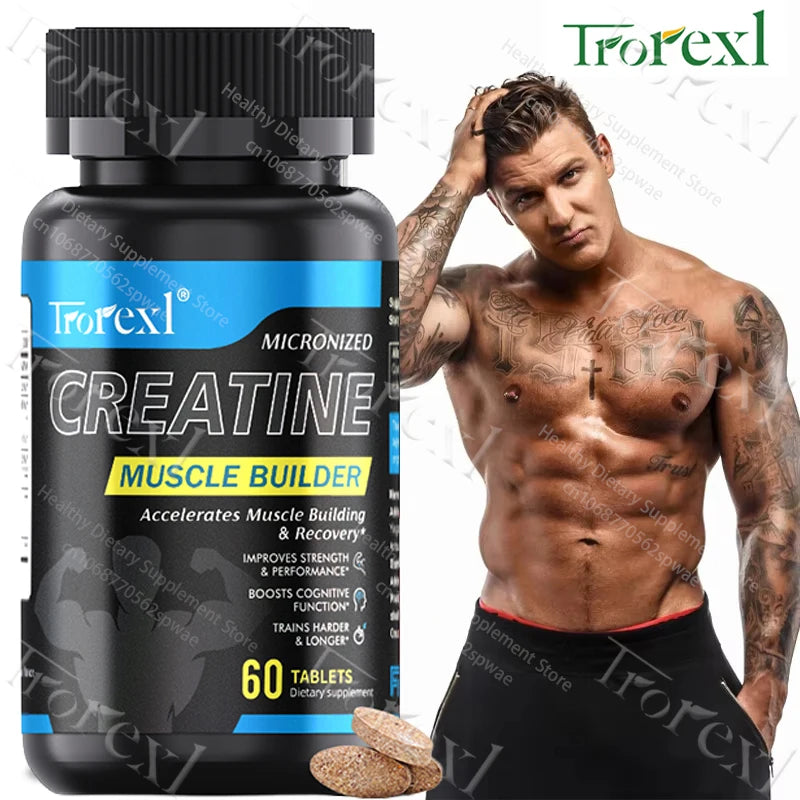 Micronized Creatine Tablets, High Absorption Muscle Builder for Men, Boost Muscle Growth Energy & Pre Workout Performance