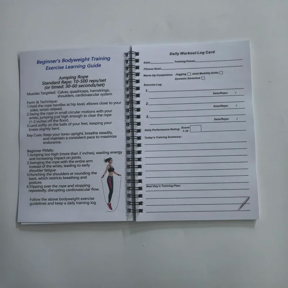 Beginner's Calisthenics Full Body Workout Guide Book - Bodyweight Training Exercise Learning Log Card Daily Plan