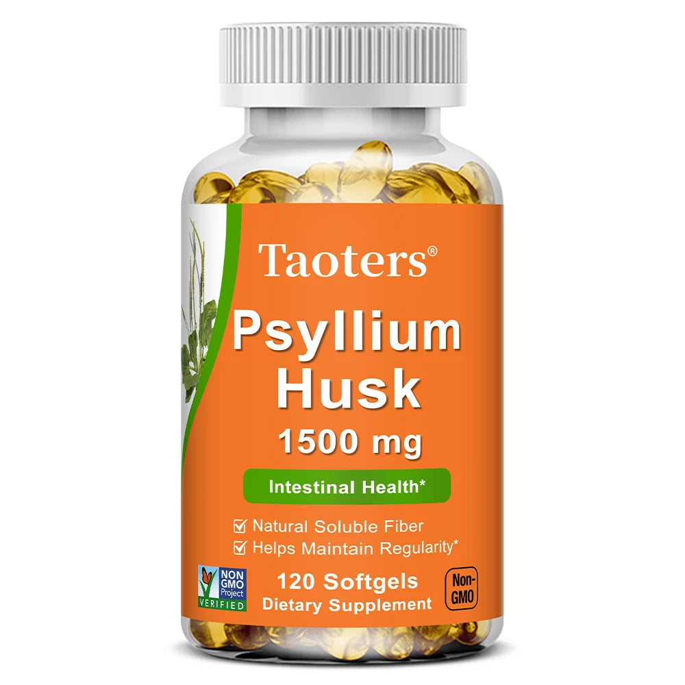 Psyllium Husk Supplement-Natural Soluble Fiber,Promotes Digestion,Supports Immunity,and Promotes Intestinal Health,120 Capsules