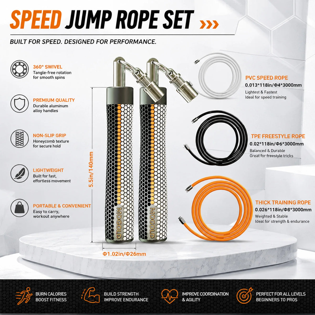 Jump Rope Fitness Workout Weighted Handle Crossfit Rope Gym Boxing Professional Men Women Sports Exercise Weights