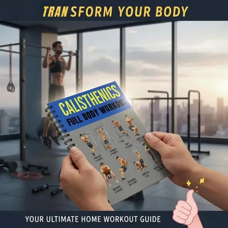 Beginner's Calisthenics Full Body Workout Guide Book - Bodyweight Training Exercise Learning Log Card Daily Plan