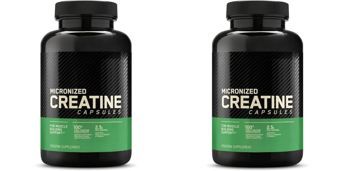 Creatine Monohydrate Supplement 60 Capsules Muscle Strength Fitness Pre-Workout Post-Workout Muscle Recovery Non-GMO Gluten-Free