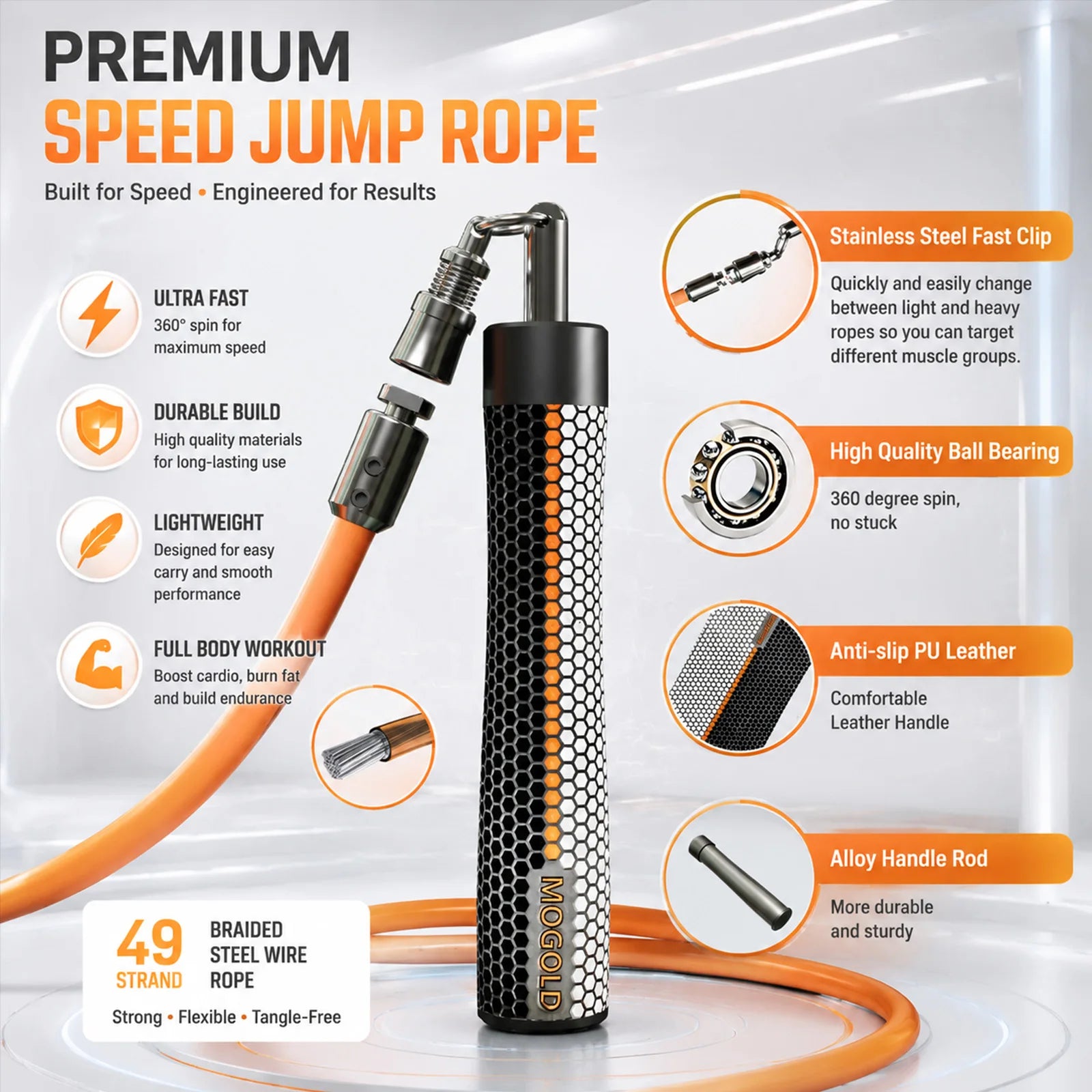 Jump Rope Fitness Workout Weighted Handle Crossfit Rope Gym Boxing Professional Men Women Sports Exercise Weights