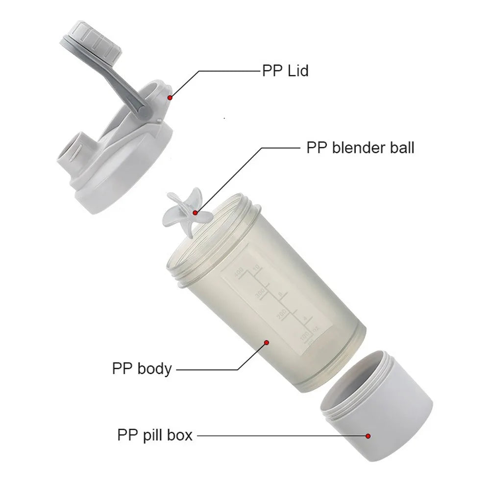 13.5oz Shaker Bottle，Leak Proof Sports Shaker Cups for Protein Shakes，Shaker Bottle for Pre Workout and Travel To Go