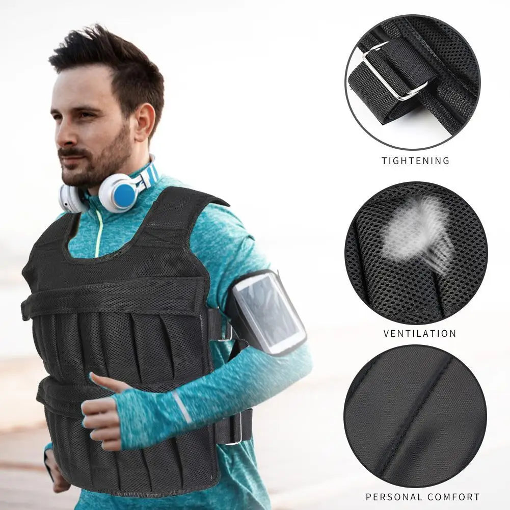 3/15/35kg Workout Weight Jacket Adjustable  Exercise Vest Workout Equipment for Running Training Workout Jogging Walking