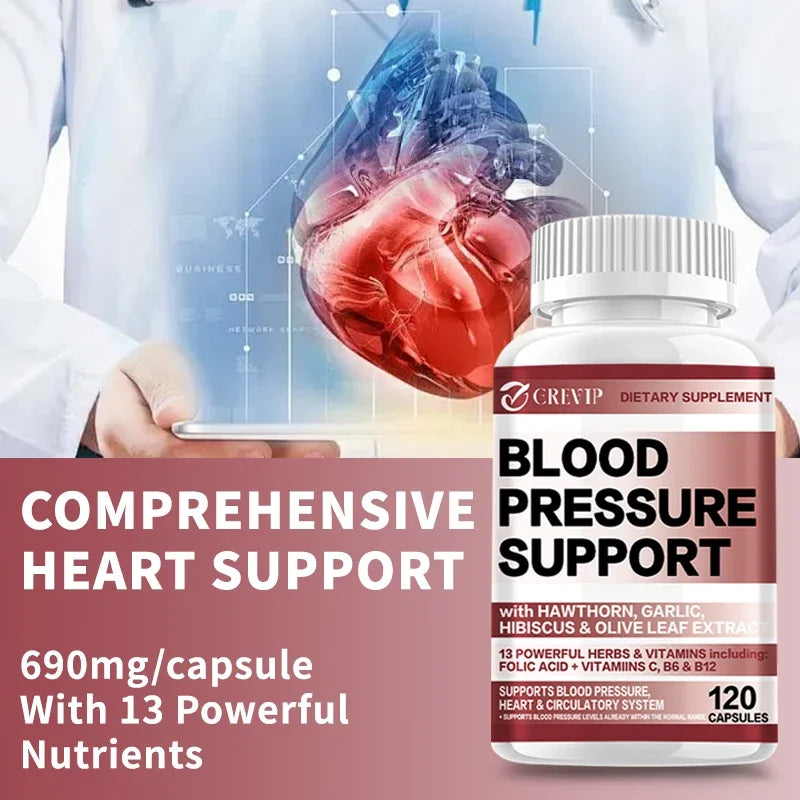 Blood Pressure Supplement - Supports Balanced Blood Pressure Levels and Promotes Heart and Brain Health