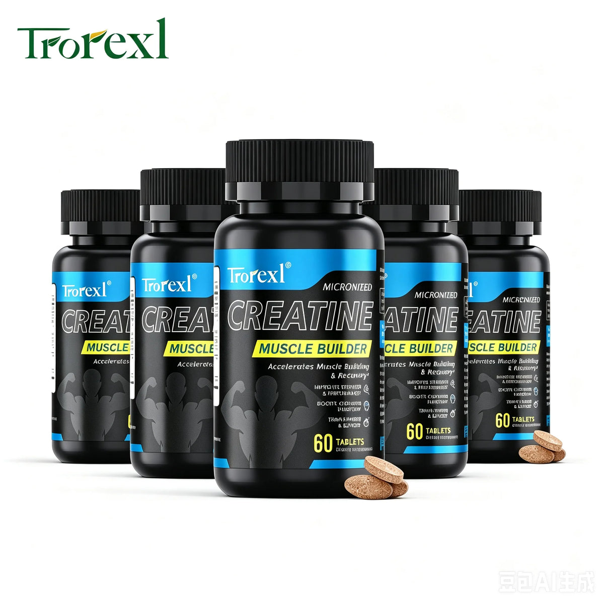 Micronized Creatine Tablets, High Absorption Muscle Builder for Men, Boost Muscle Growth Energy & Pre Workout Performance
