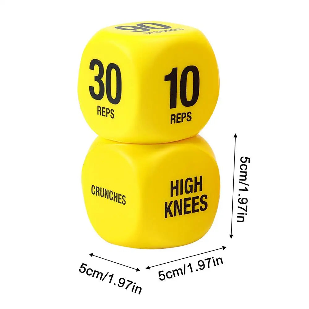 Workout Dice 1-Pair Exercise Dice Randomizer Fun Fitness Challenge Game for Home Gym No Repeat Strength Training Party Game