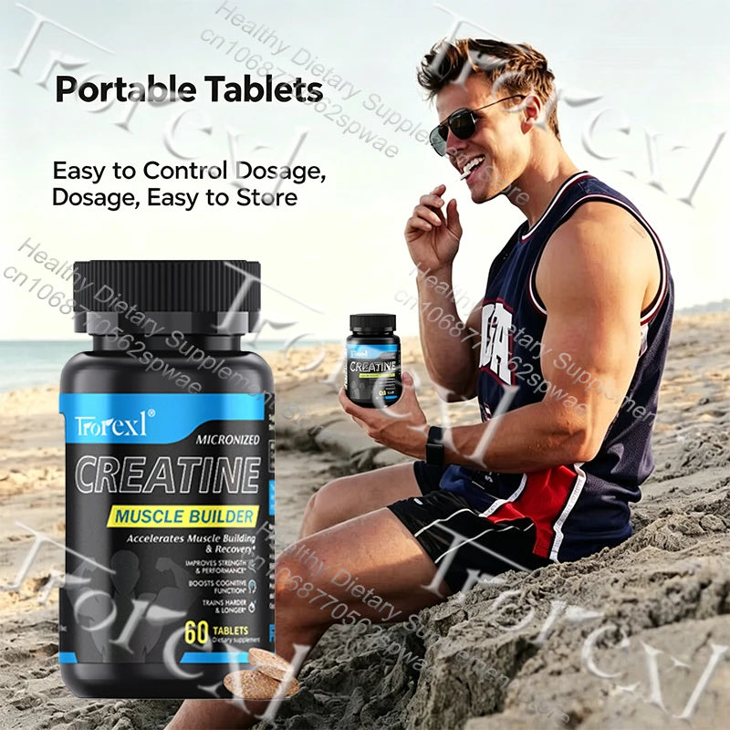 Micronized Creatine Tablets, High Absorption Muscle Builder for Men, Boost Muscle Growth Energy & Pre Workout Performance