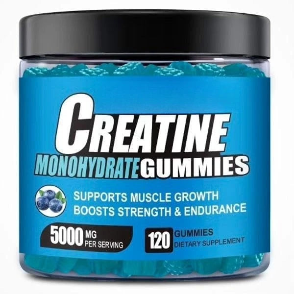 Creatine Monohydrate Infused Gummies with Vitamin B12 Muscle Growth Strength Pre-Workout Fitness Healthcare Supplement 120pcs