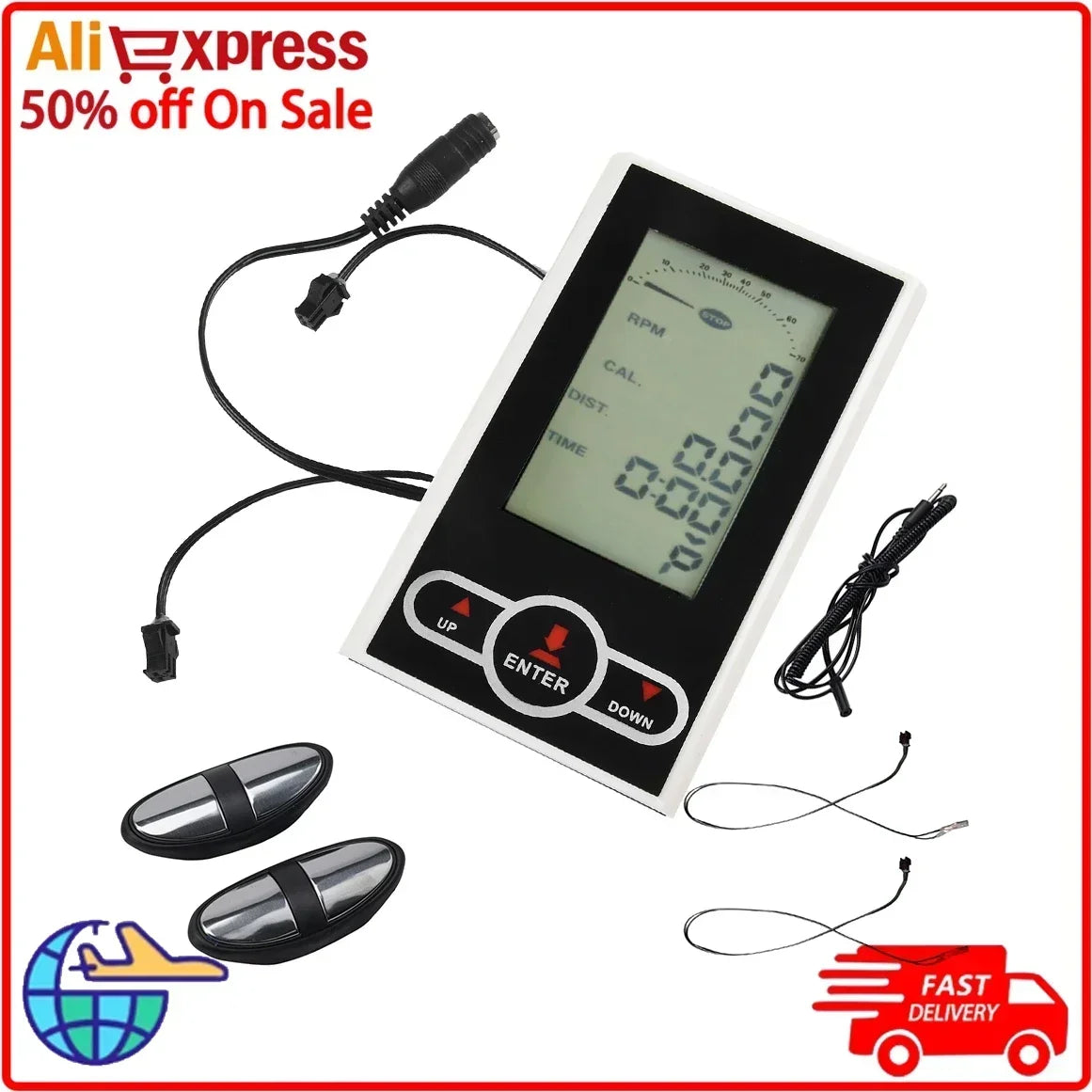 1Set Exercise Bike Monitor Speedometer Stationary Bike Elliptical Trainer Display Exercise Bike Monitor Speedometer Exercise Bik