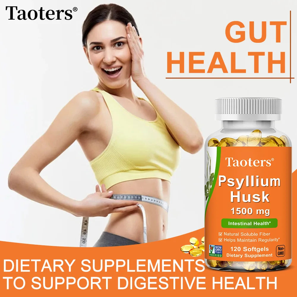 Psyllium Husk Supplement-Natural Soluble Fiber,Promotes Digestion,Supports Immunity,and Promotes Intestinal Health,120 Capsules