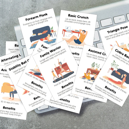 16pcs Home Workout Exercise Cards,Illustrated Guide With Instructions,Portable Fitness Flashcards For Training,Yoga,Fitness Gift