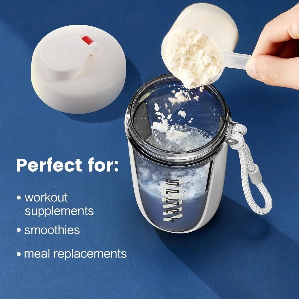 Premium Protein Powder Shaker, 590 Ml/20 Oz, Leak proof Tritan Ideal for Pre-workout Drinking. BPA free Contains Plastic Ball