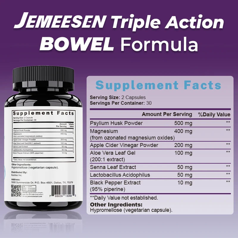 Composite dietary supplement (including psyllium/magnesium),gentle,promotes digestion,making the intestines more comfortable